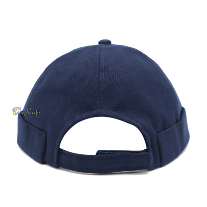 Navy Blue Visorless Baseball Cap Adjustable Strap & Velcro