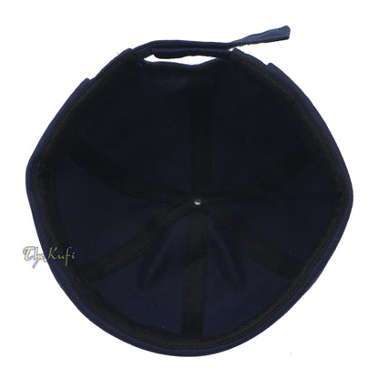 Navy Blue Visorless Baseball Cap Adjustable Strap & Velcro