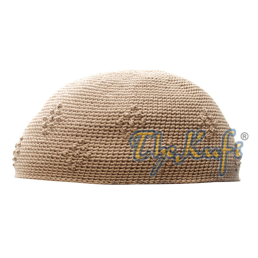 Light Brown Hand-Crocheted Knot Design Soft Comfortable Kufi