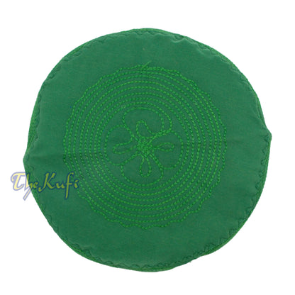 Green Madinah Kufi | Embroidered Mix Fabrik Muslim Takke Peci Kofia Hat