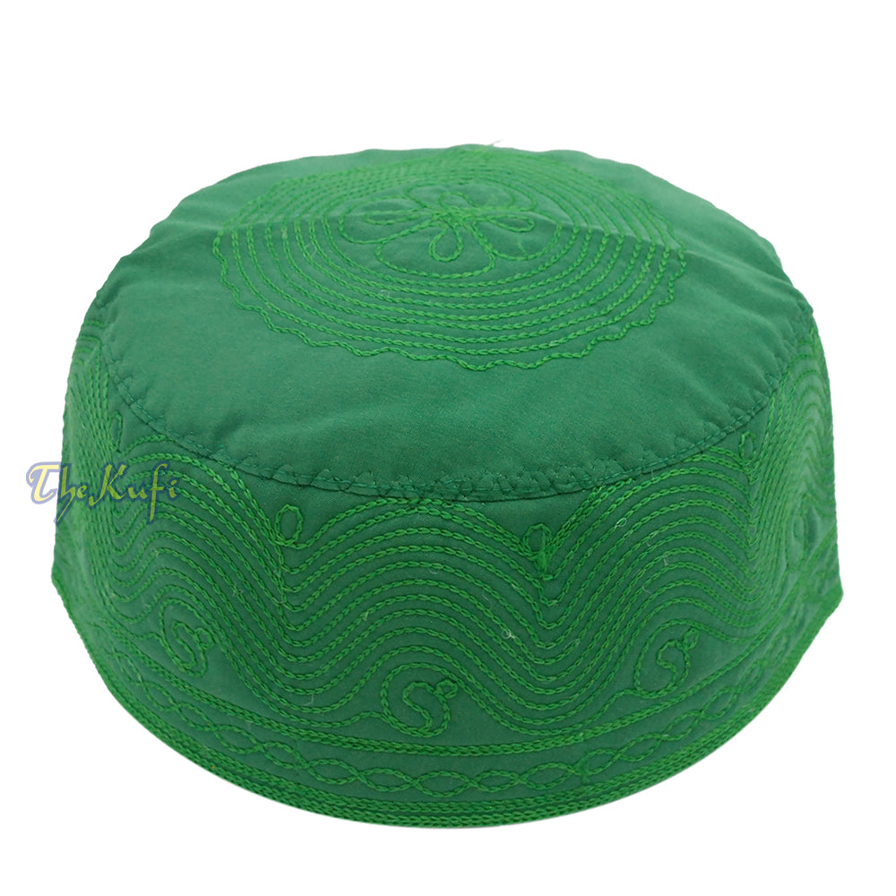 Kufi Muslim Kufi Bersulam Hijau Medina Topi Kofia Peci