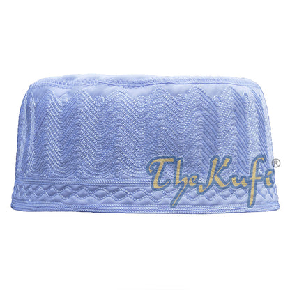 White Madinah Kufi | Embroidered Mix Fabric 3-Inch Muslim Hat