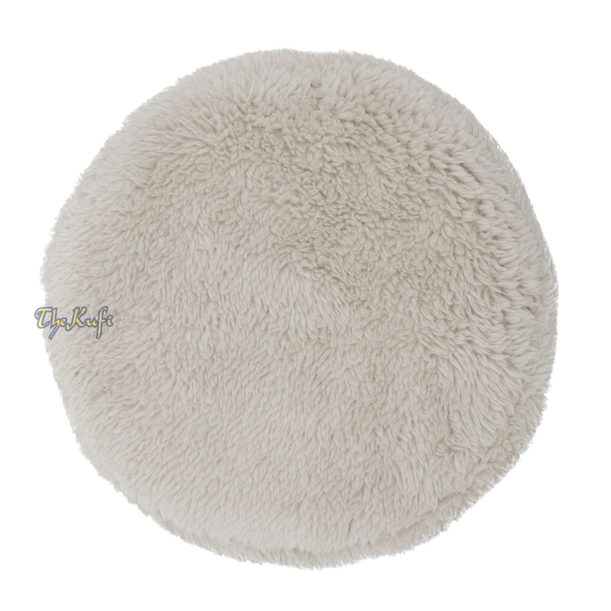 Cream Winter Kufi Faux Fur Warm Chechen Uzbeki Style Islamic Hat Plush One-Size Medium-Large Stretchy 4-inch Tall Head Cover Muslim