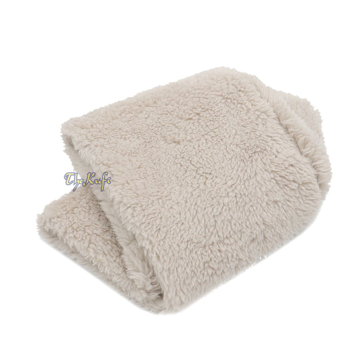 Cream Winter Kufi Faux Fur Warm Chechen Uzbeki Style Islamic Hat Plush One-Size Medium-Large Stretchy 4-inch Tall Head Cover Muslim