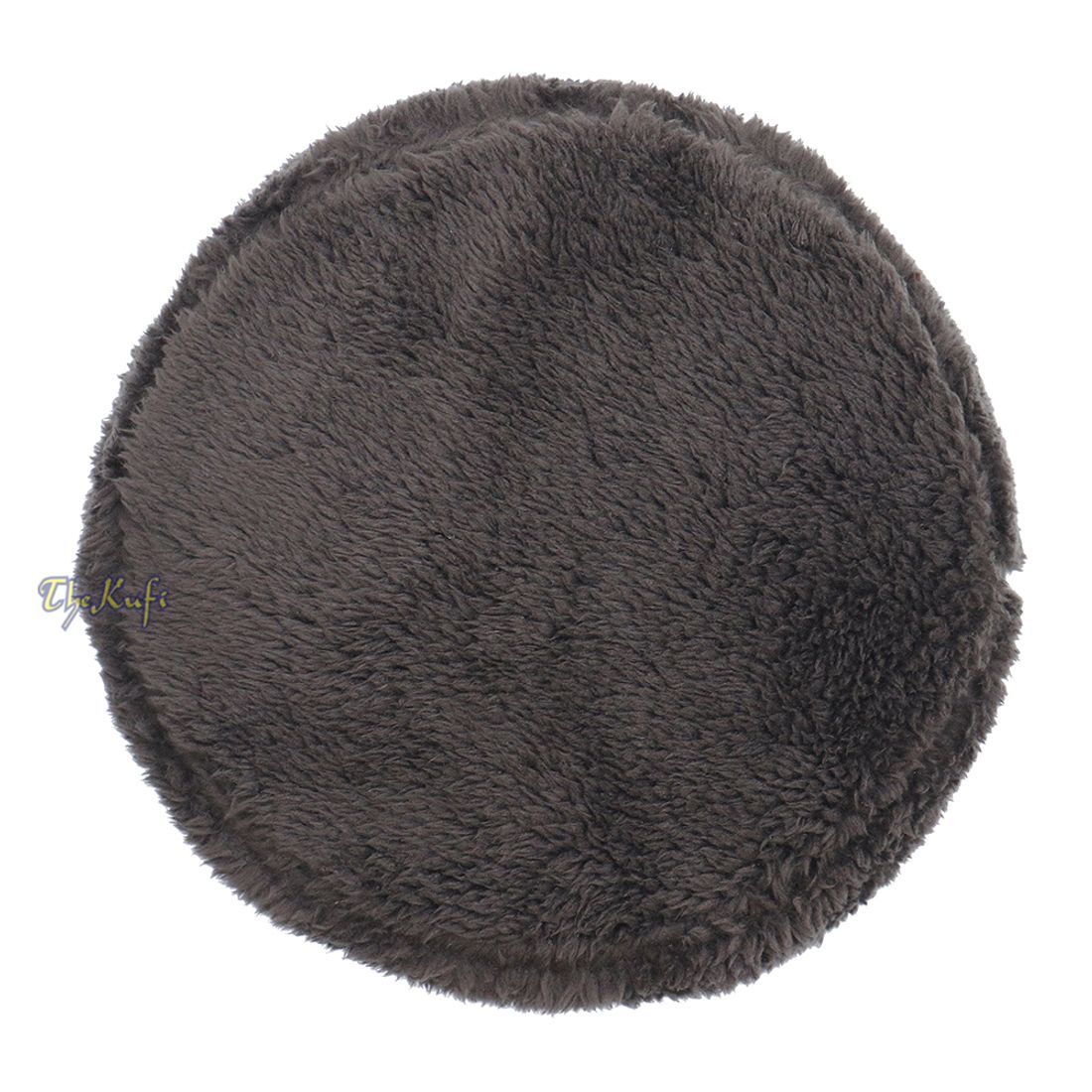 Dark Grey Winter Kufi Faux Fur Warm Chechen Uzbeki Style Islamic Hat Plush One-size Medium-large Stretchy 4-inch Tall Head Cover Muslim