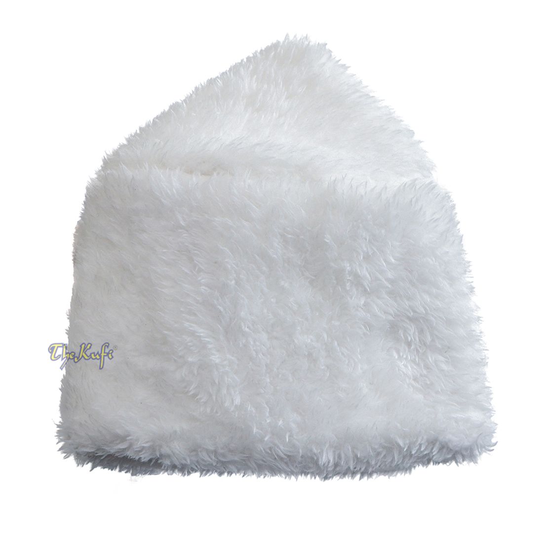 White Winter Kufi Faux Fur Warm Chechen Uzbeki Style Islamic Hat Plush One-size Medium-large Stretchy 4-inch Tall Head Cover Muslim