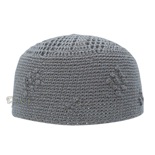 Light Gray Crocheted – Knot Design Cotton Yemeni Kuti