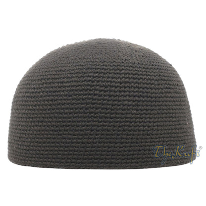 Graphite Hand-Crocheted 100% Cotton Kufi Hat Design and Comfortable Fit