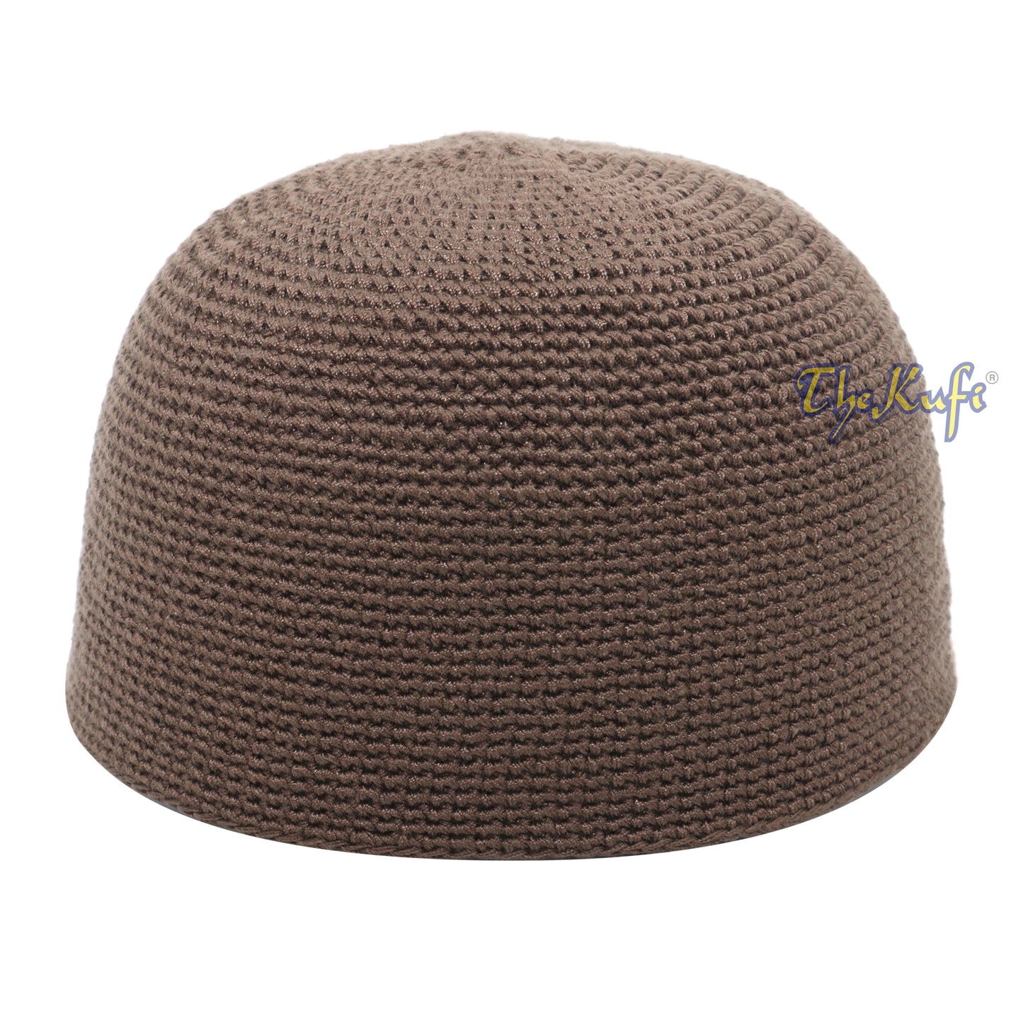 Hand-Crocheted Cotton Sturdy Brown Plain Crocheted Kufi Cap