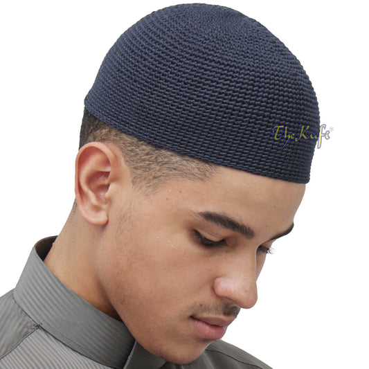 Cotton Kufi Skull Cap – Extra Dark Hand-Crocheted Comfortable Fit Muslim Fashion