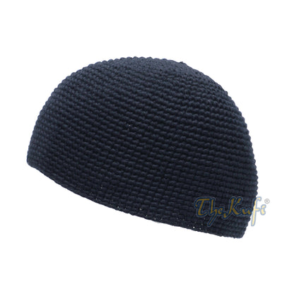 Cotton Kufi Skull Cap - Extra Dark Blue Hand-crocheted Comfortable Fit Muslim Fashion