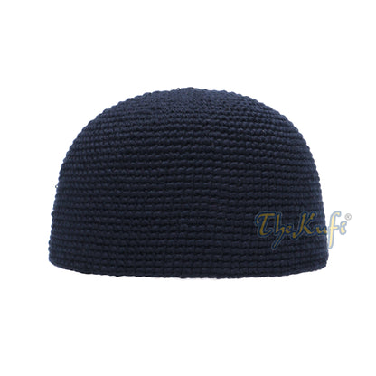 Cotton Kufi Skull Cap - Extra Dark Blue Hand-crocheted Comfortable Fit Muslim Fashion