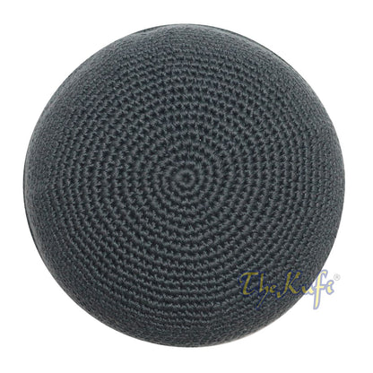 Cotton Kufi Skull Cap – Dark Gray Hand-Crocheted 100% Cotton Head Cover By
