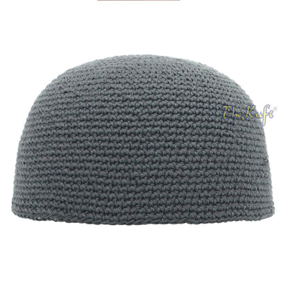 Cotton Kufi Skull Cap – Dark Gray Hand-Crocheted 100% Cotton Head Cover By