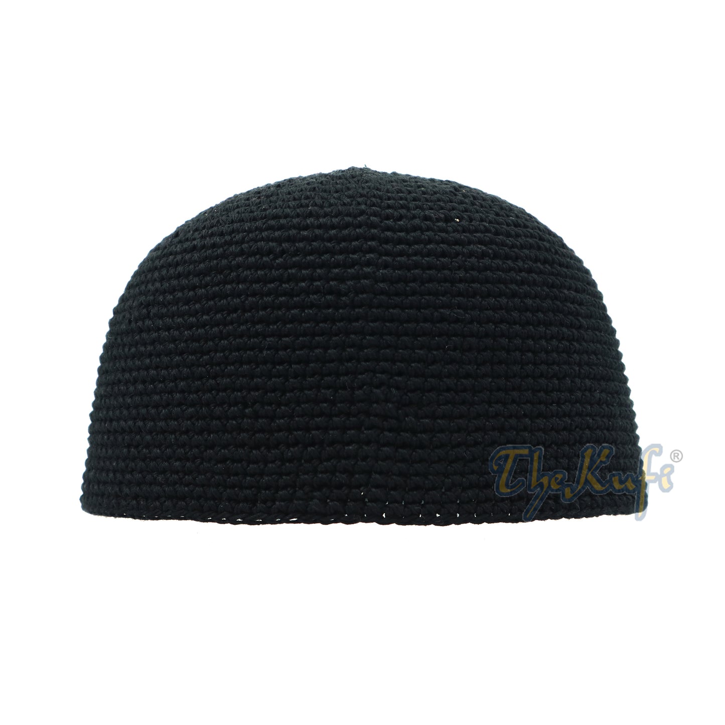 Plain Black Hand-crocheted 100% Cotton Kufi Cap Comfortable Fit