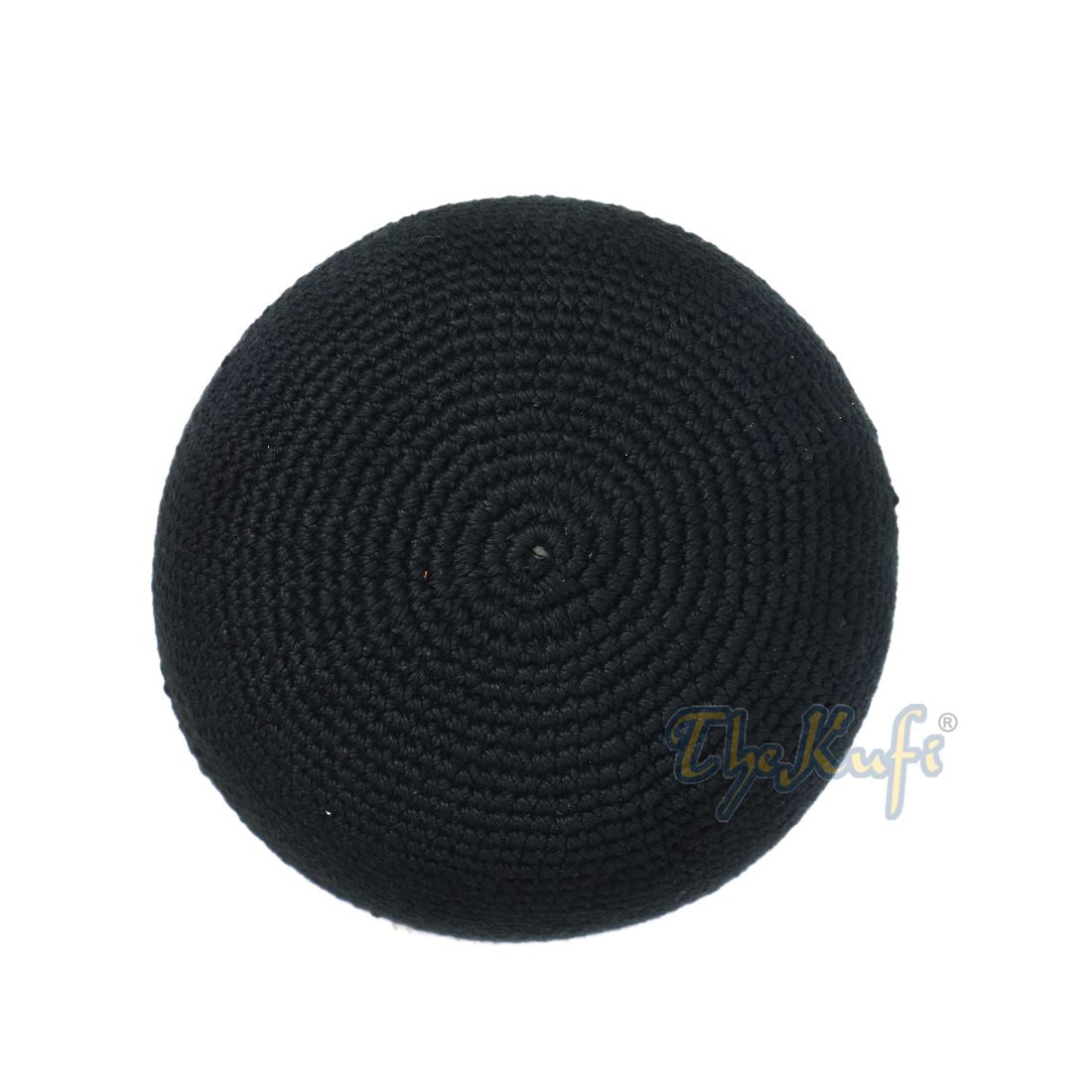 Plain Black Hand-crocheted 100% Cotton Kufi Cap Comfortable Fit