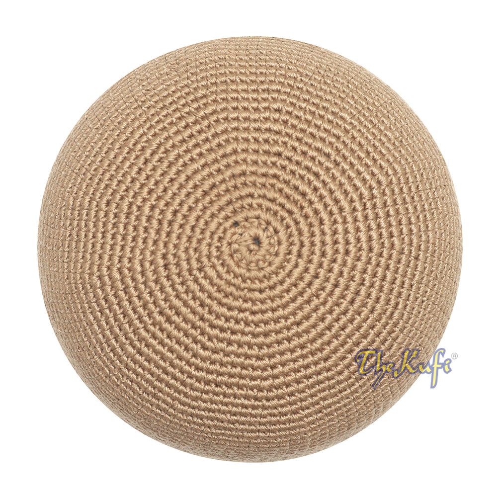 Plain Light Brown Hand-Crocheted 100% Cotton Kufi Hat Unique Design and Comfortable Fit