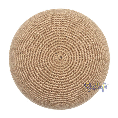 Plain Light Brown Hand-Crocheted 100% Cotton Kufi Hat Unique Design And Comfortable Fit