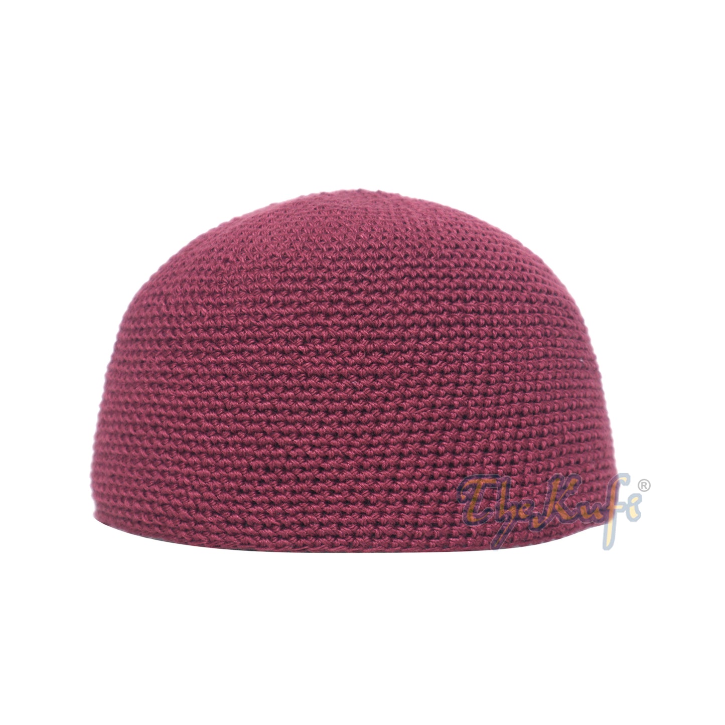 Plain Burgundy Hand-Crocheted 100% Cotton Kufi Hat Unique Design And Comfortable Fit