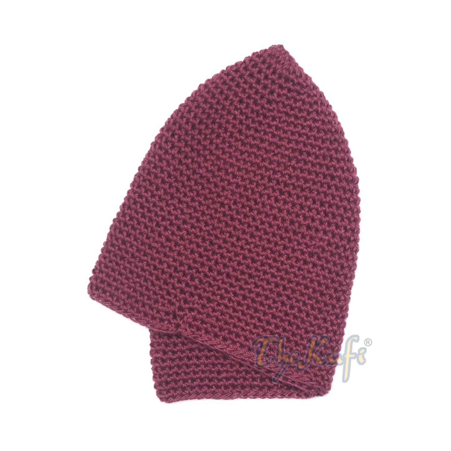 Plain Burgundy Hand-Crocheted 100% Cotton Kufi Hat Unique Design And Comfortable Fit