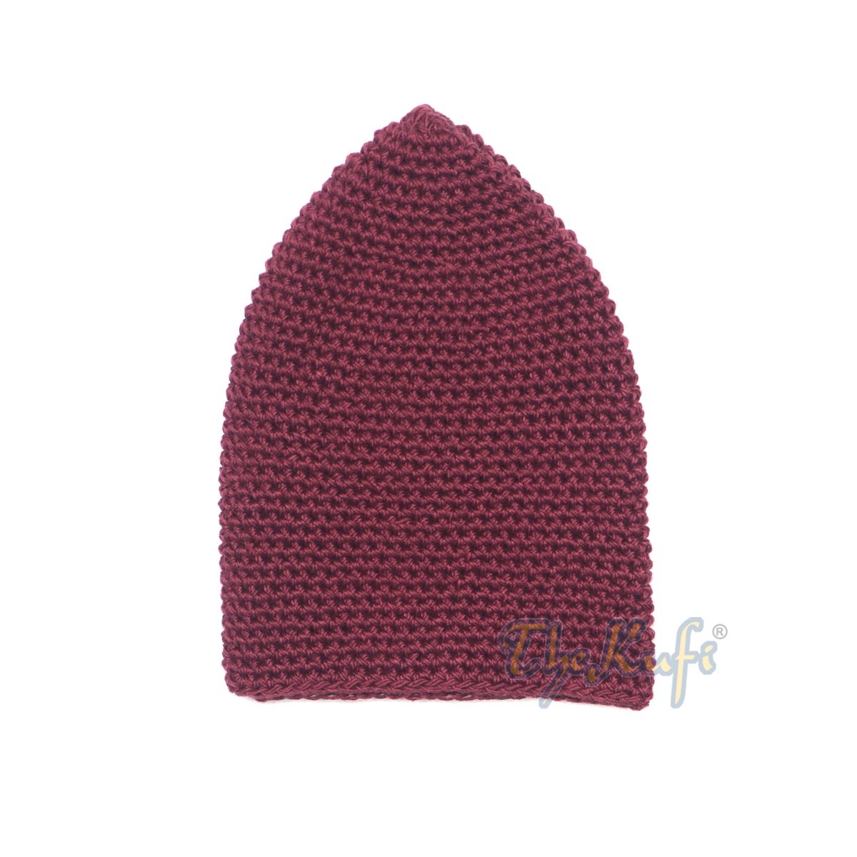Plain Burgundy Hand-Crocheted 100% Cotton Kufi Hat Design and Comfortable Fit