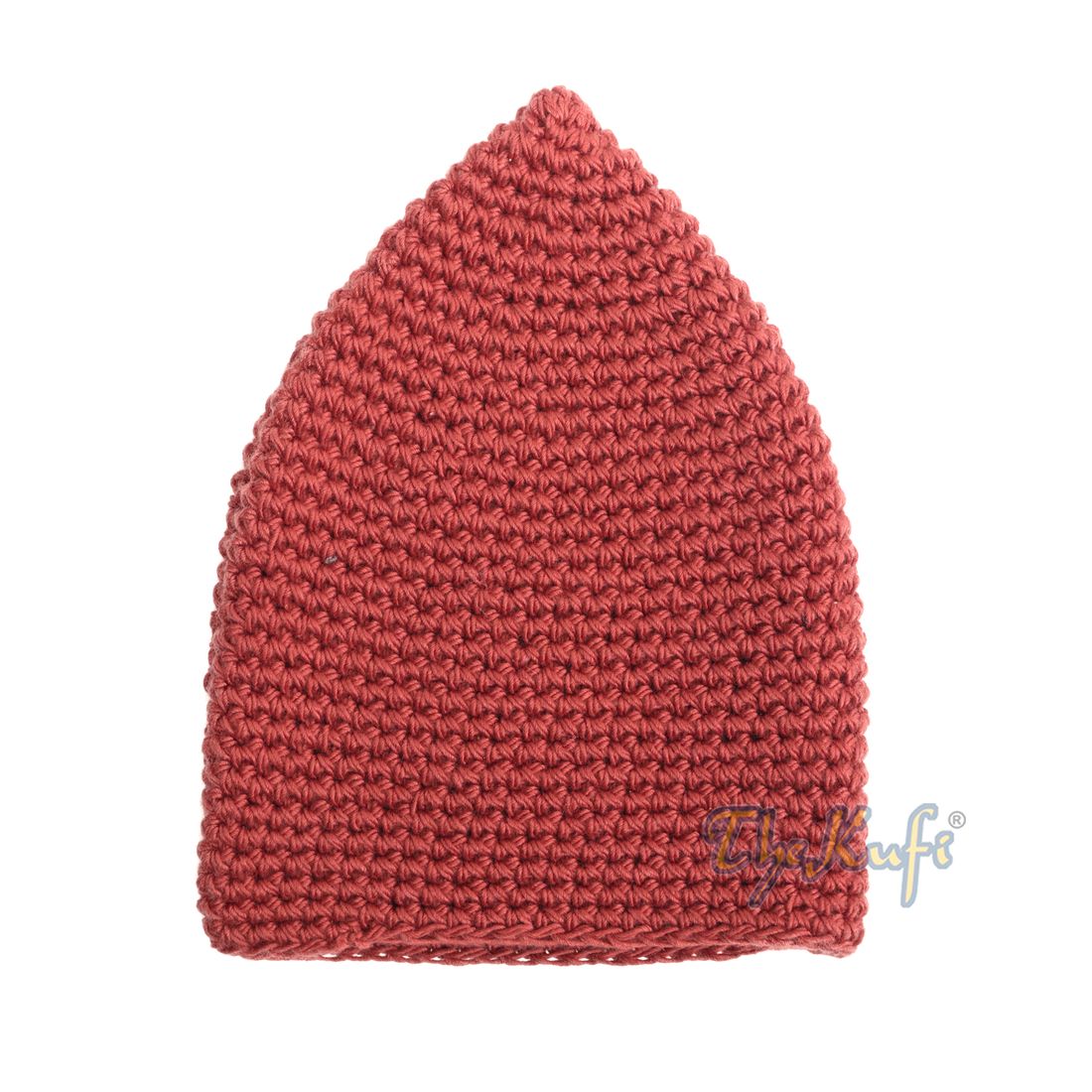 Plain Dark Red Hand-Crocheted 100% Cotton Kufi Hat Unique Design and Comfortable Fit