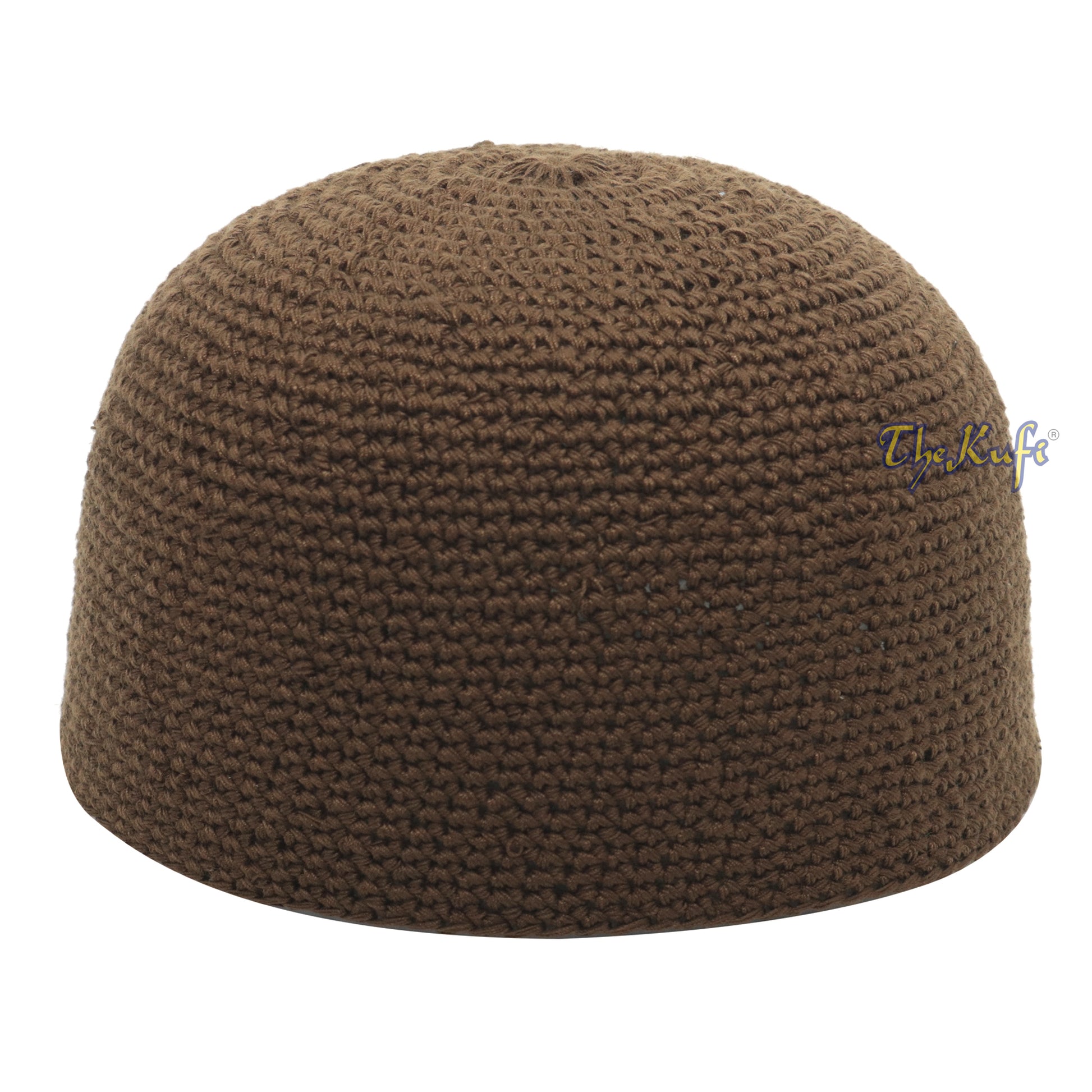 Plain Extra Dark Brown Hand-Crocheted 100% Cotton Kufi Hat Unique Design And Comfortable Fit