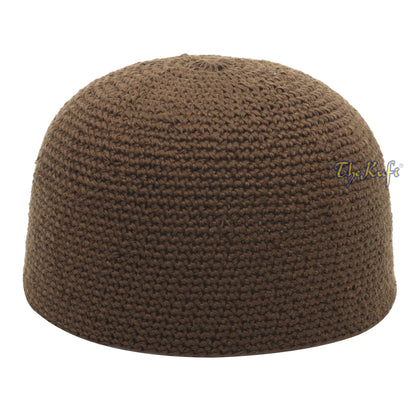 Plain Extra Dark Brown Hand-Crocheted 100% Cotton Kufi Hat Unique Design And Comfortable Fit