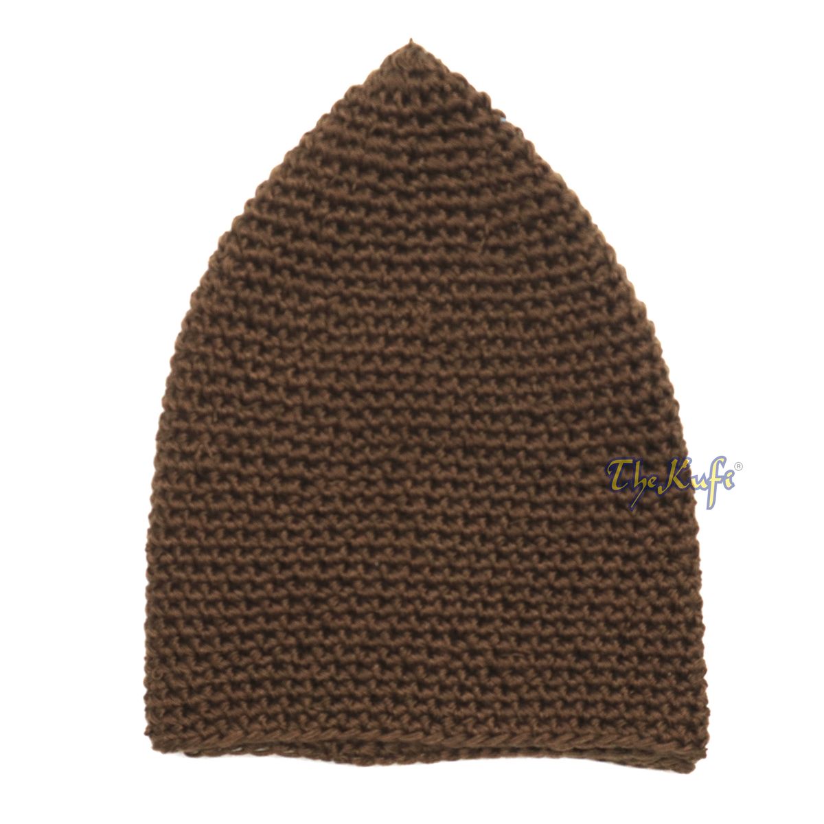 Plain Extra Dark Brown Hand-Crocheted 100% Cotton Kufi Hat Design and Comfortable Fit