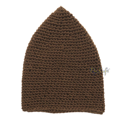 Plain Extra Dark Brown Hand-Crocheted 100% Cotton Kufi Hat Design and Comfortable Fit