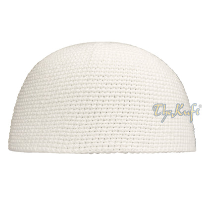 Plain Off-White Hand-Crocheted 100% Cotton Kufi Hat Unique Design And Comfortable Fit