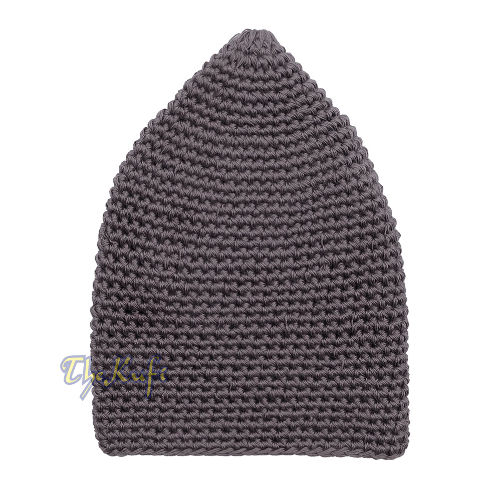 Graphite Grey Hand-Crocheted 100% Cotton Kufi Hat Unique Design And Comfortable Fit