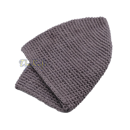 Graphite Grey Hand-Crocheted 100% Cotton Kufi Hat Unique Design And Comfortable Fit