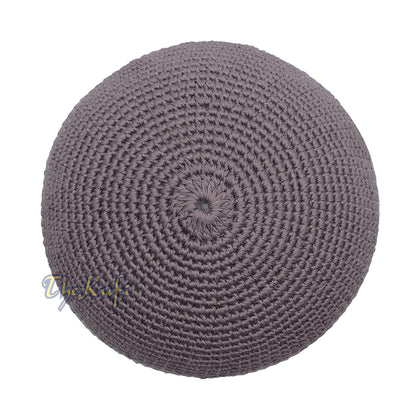 Graphite Grey Hand-Crocheted 100% Cotton Kufi Hat Unique Design And Comfortable Fit