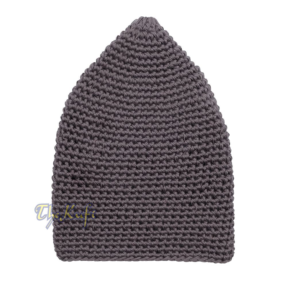 Graphite Gray Hand-Crocheted 100% Cotton Kufi Hat Design and Comfortable Fit