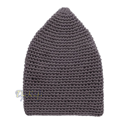 Graphite Gray Hand-Crocheted 100% Cotton Kufi Hat Design and Comfortable Fit