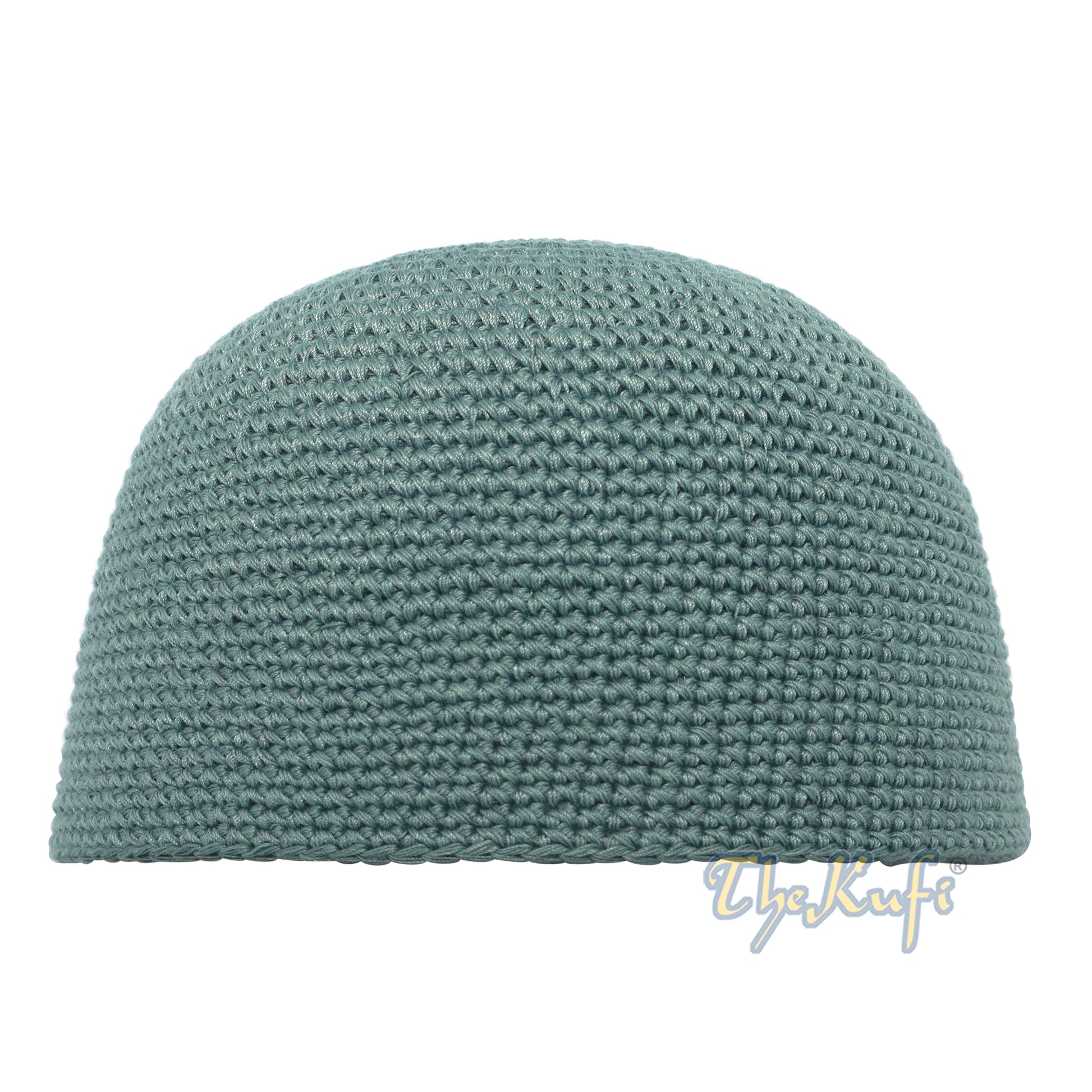 Plain Light Khaki Green Hand-Crocheted 100% Cotton Kufi Hat Unique Design And Comfortable Fit