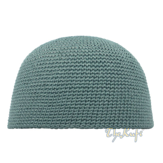 Plain Light Khaki Green Hand-Crocheted 100% Cotton Kufi Hat Unique Design and Comfortable Fit