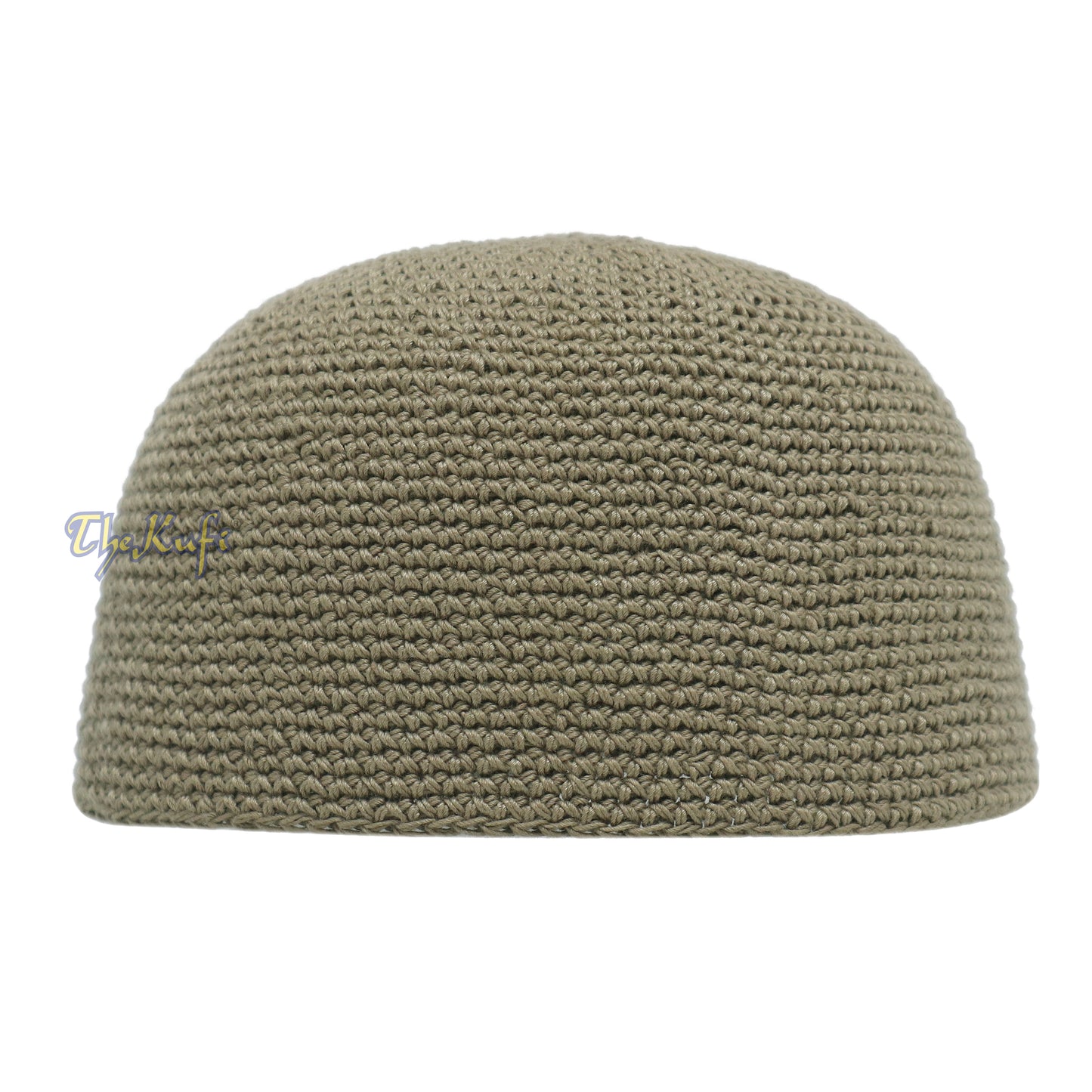 Plain Khaki Brown Hand-Crocheted 100% Cotton Jacquard Kufi Hat Unique Design And Comfortable Fit