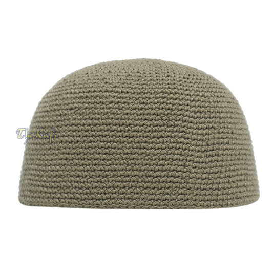 Plain Khaki Brown Hand-Crocheted 100% Cotton Jacquard Kufi Hat Unique Design And Comfortable Fit