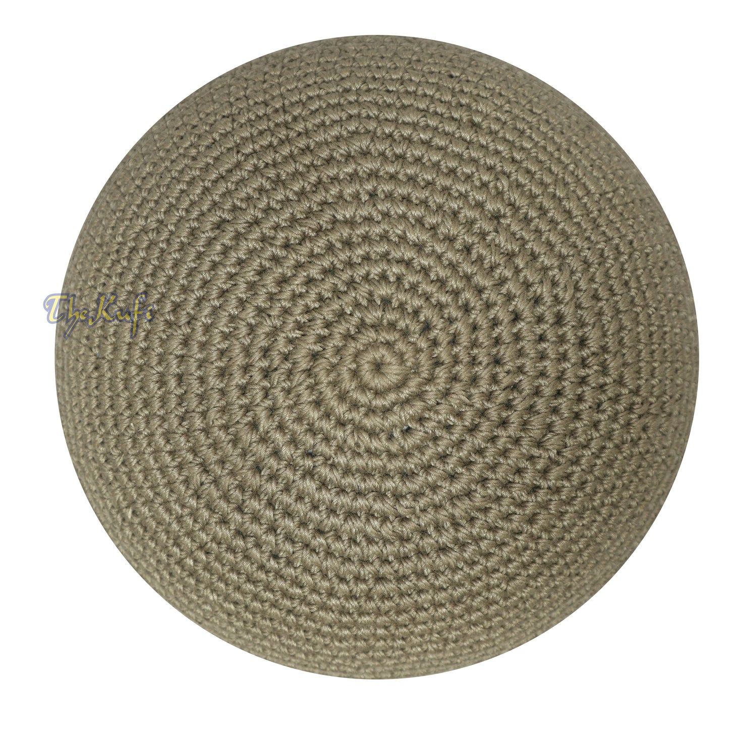 Plain Khaki Brown Hand-Crocheted 100% Cotton Jacquard Kufi Hat Design and Comfortable Fit