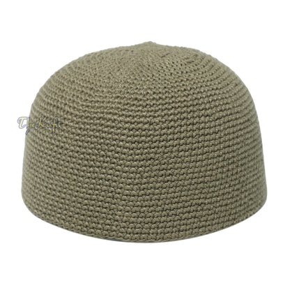 Plain Khaki Brown Hand-Crocheted 100% Cotton Jacquard Kufi Hat Unique Design And Comfortable Fit