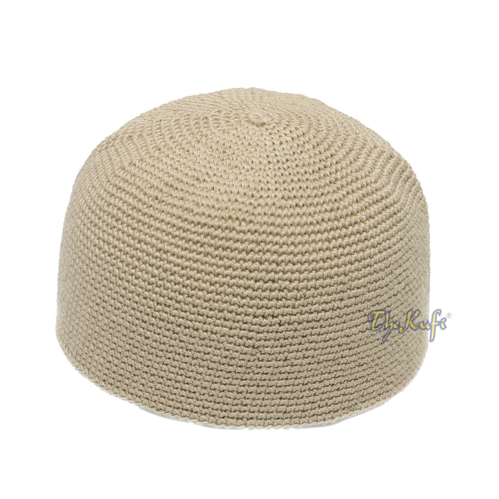 Topi Kufi Kapas 100% Kaitan Tangan Khaki Ringan Biasa Rekaan Unik dan Sesuai Selesa