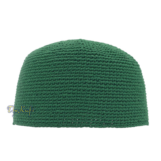 Medina Green Hand-Crocheted 100% Cotton Jacquard Kufi Hat Unique Design And Comfortable Fit