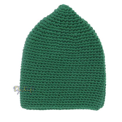 Medina Green Hand-Crocheted 100% Cotton Jacquard Kufi Hat Unique Design And Comfortable Fit