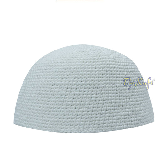 White Cotton Kufi Skull Cap Hand-Crocheted 100% Comfortable Fit For Salah