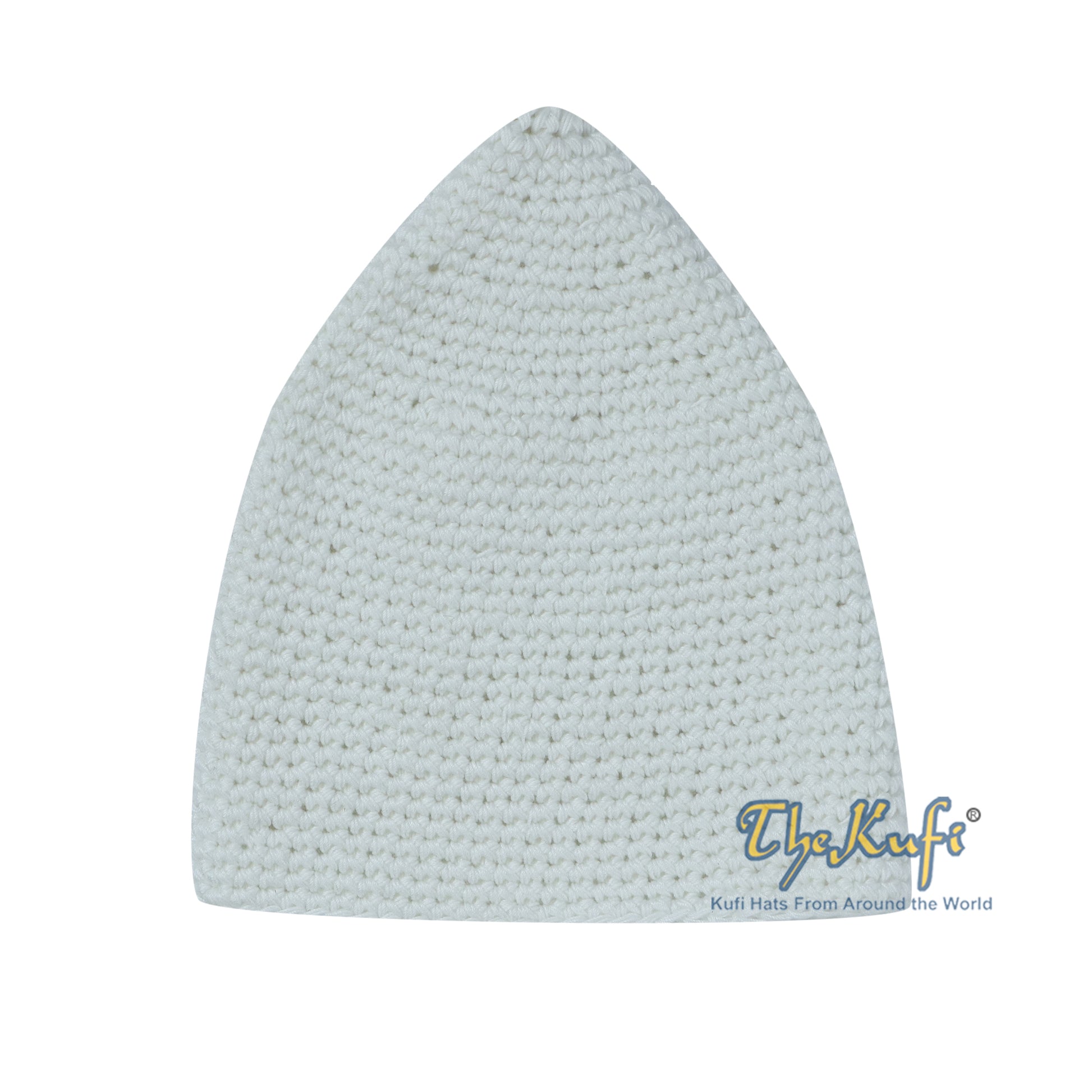 White Cotton Kufi Skull Cap Hand-Crocheted 100% Comfortable Fit for Salah