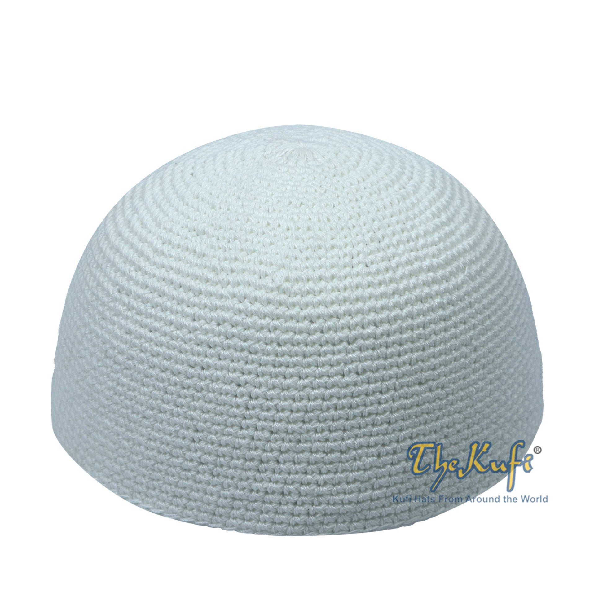 Buy 1 Get 1 Free! White Cotton Kufi Skull Cap Hand-Crocheted 100% Comfortable Fit For Salah