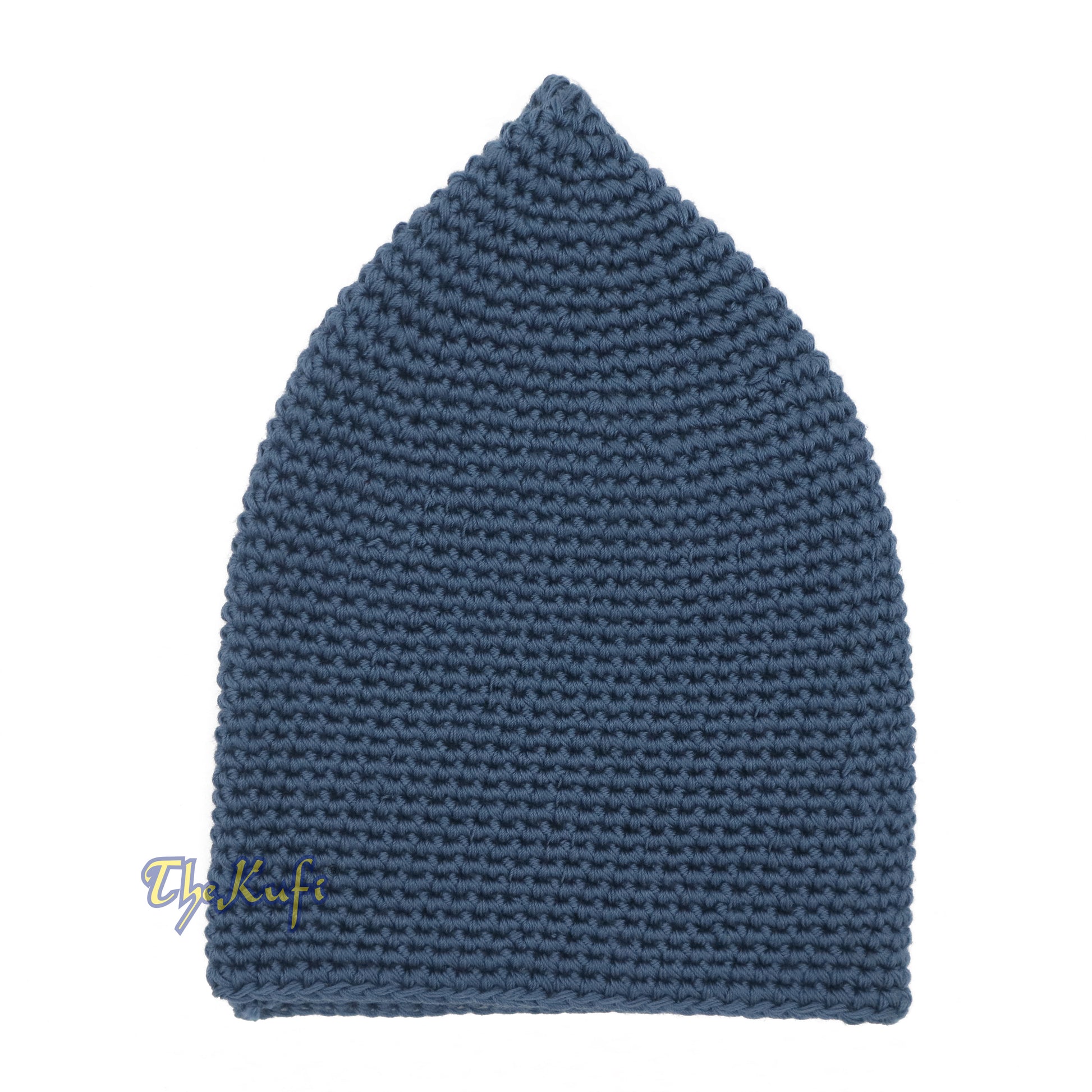 Indigo Blue Hand-Crocheted 100% Cotton Jacquard Kufi Hat Unique Design And Comfortable Fit