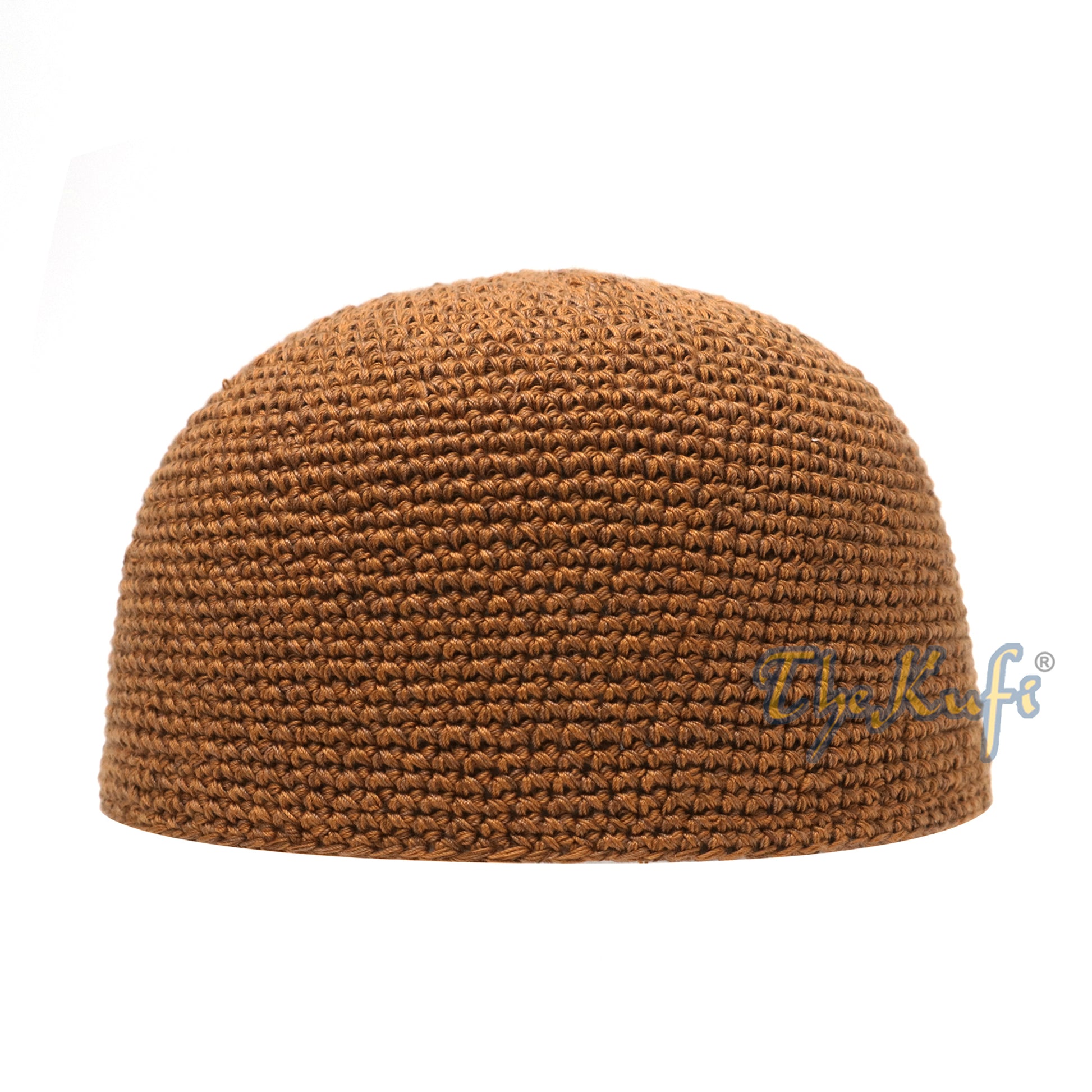 Plain Rust Brown Hand-Crocheted 100% Cotton Kufi Hat Unique Design And Comfortable Fit